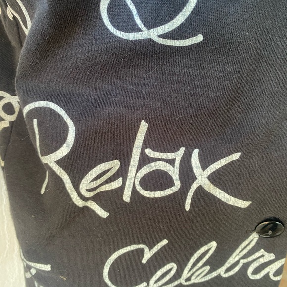 Vtg Styles To Go Black White Script Cotton Knit Blazer M Sz 6 Relax Geo 80s 90s - Picture 3 of 6